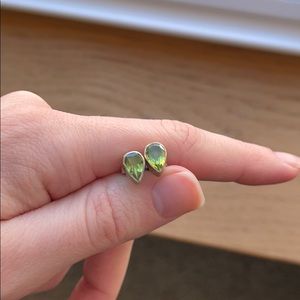 Teardrop august birthstone stud earrings